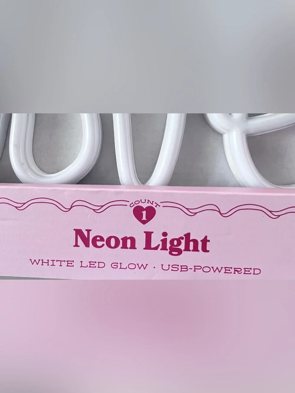 LOVE White LED Neon Sign - USB-Powered